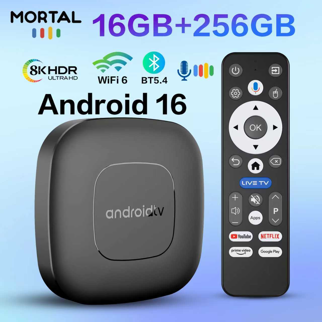 Ddr3 8Gb - TV-box Android 16 Google Assistant spraakbediening